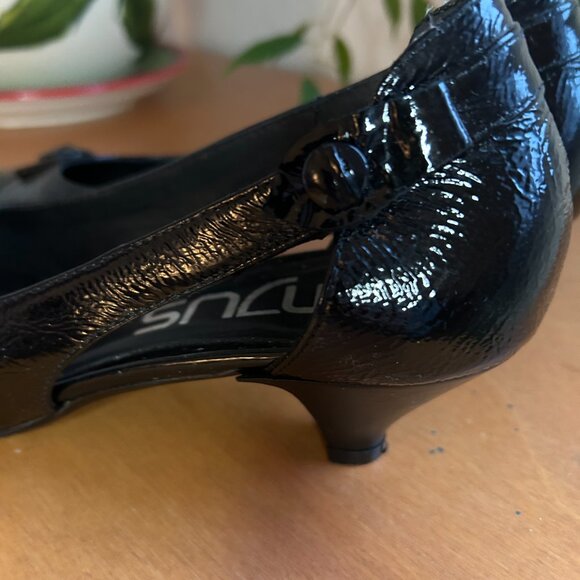 Mjus Black Kitten Heel Patent Pointed Toe Shoes Women 39 - Picture 5 of 10